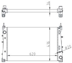 RADYATÖR MEK. LINEA 1.3 JTD AC KLİMASIZ MEK 620x416x34