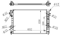 RADYATÖR BRAZİNG OMEGA B 2.5-2.6-3.0-3.2 95-98 AC OTOM 652x458x26