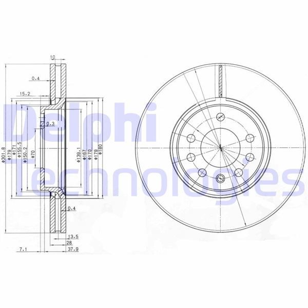 ÖN FREN AYNASI VECTRA C-SIGNUM 03 SAAB 9.3 02 1.8 2.0 16V 2.2. 3.0 302x28x7DLxHAVALI