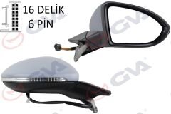 DIŞ DİKİZ AYNASI ELEKTRİKLİ ISITMALI SAĞ GOLF VII 13 SİNYALLİ ASTARLI 6 FİŞ