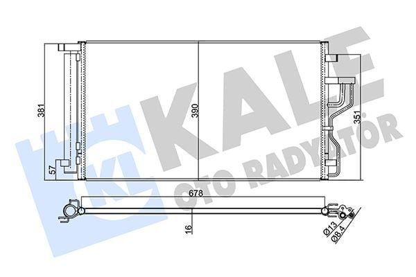 KLİMA KONDENSERİ HYUNDAI İX35-KIA SPORTAGE AL/AL 678x388x16