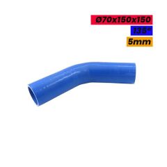 DİRSEK SİLİKON HORTUM 70x150x150 135 DERECE 5mm
