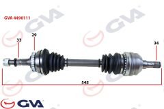 KOMPLE AKS SOL VECTRA B 1.6İ-1.8İ-2.0İ 95-03 ABS Lİ 29 DİŞ 595mm