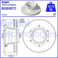 FREN DİSKİ TEKLİ PAKET - BOYALI. DELİKLİ ARKA MERCEDES VARİO-SERİES 08/1996