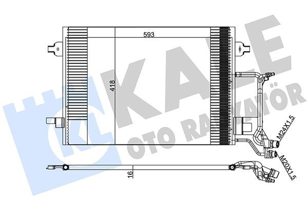 KLİMA KONDENSERİ PASSAT A4 1.9TDI 1.8-1.8T 97 610X415X16 AL-AL