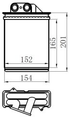 KALORİFER RADYATÖRÜ BRAZİNG FIAT 500-PANDA 1.2İ-1.3 MJTD-1.4İ 165X150X32 OTO.-MEK.