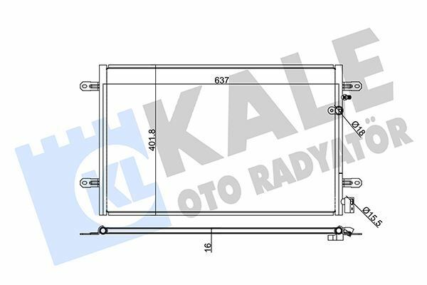 KLİMA KONDENSERİ A6 2.7TDI 3.0TDI 4.2FSI 3.1FSI 2.0TFSI 2.8TFSI 05-11 640X407X16 AL-AL
