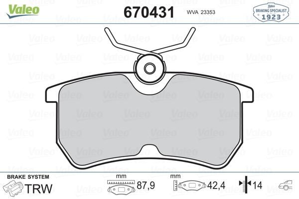 ARKA FREN BALATASI FOCUS I 98 04 FIESTA VI 17 GDB1354