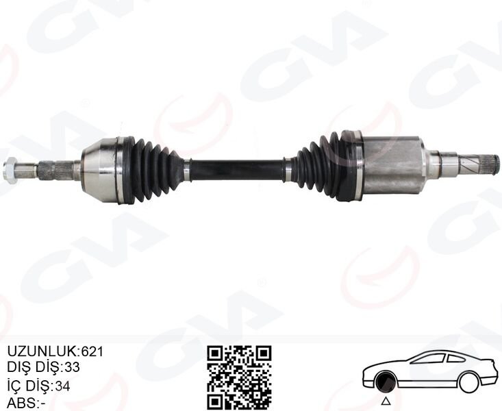 KOMPLE AKS SOL CHEVROLET CRUZE 1.6 10-17 621mm