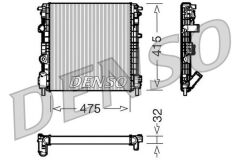 RADİATOR. ENGİNE COOLİNG DACIA LOGAN I 04-