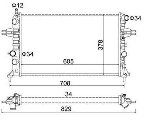 RADYATÖR ASTRA G-ZAFIRA 1.4 16V-1.6 16V-1.8 16V-2.0 16V-2.2 16V AC KLİMASIZ MEK OTO M 600x375x26