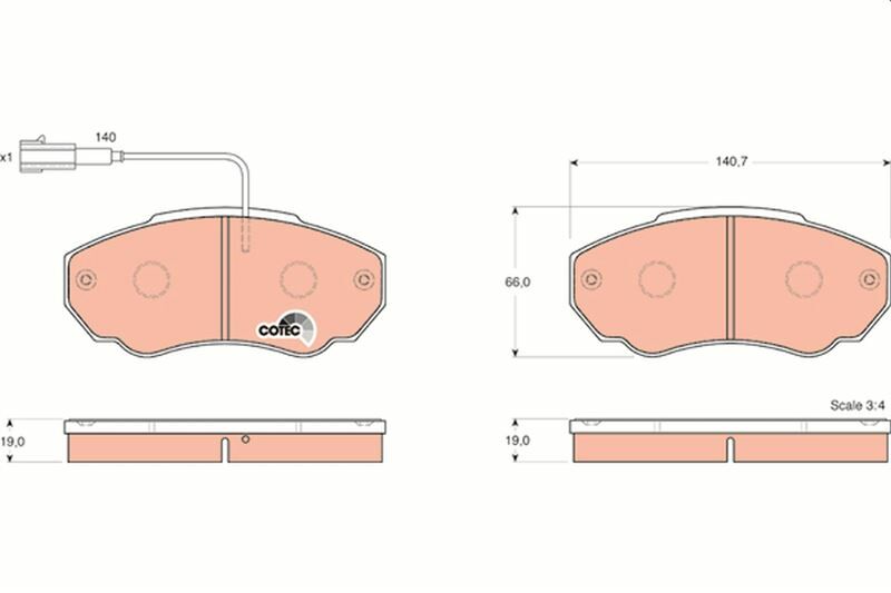 ÖN BALATA FİŞLİ DUCATO 02-06 BOXER 02-06 JUMPER 02-06 K.Ç TİP 1400 KG