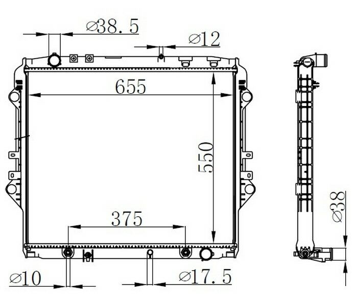 RADYATOR BRAZİNG AT 550X655X26 Hİ-LUX 2016 606069