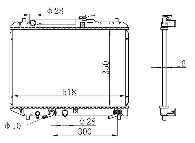 RADYATOR BRAZİNG AT 350X518X16 BALENO- 1.3İ/1.5İ/1.6İ/1.8İ 95- 64176