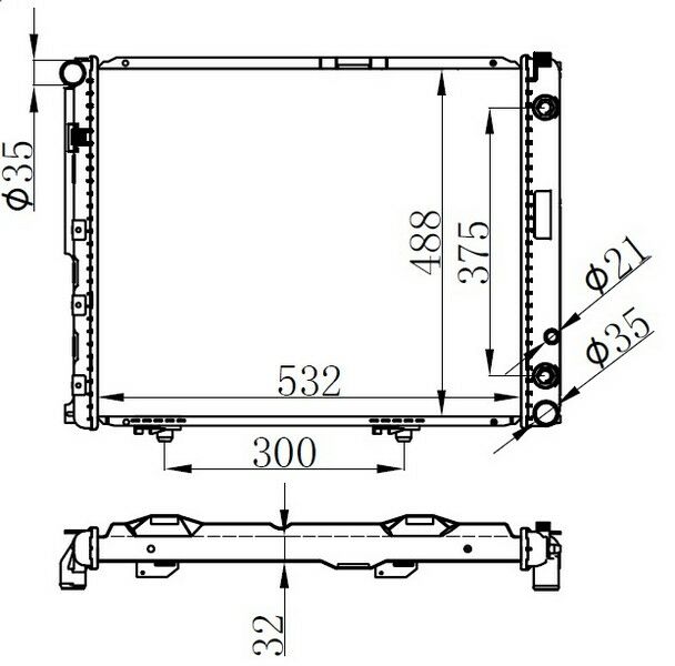 RADYATOR BRAZİNG AT 532X488X32 E-CLASS W124 200 D 84- 62698A
