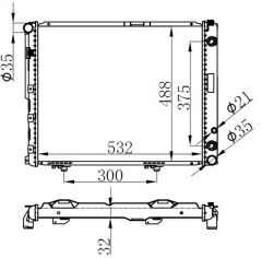 RADYATOR BRAZİNG AT 532X488X32 E-CLASS W124 200 D 84- 62698A