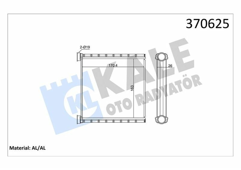 KALORİFER RADYATÖRÜ VW CRAFTER 2.0TDI 18 BORUSUZ BRAZING AL-AL 26MM