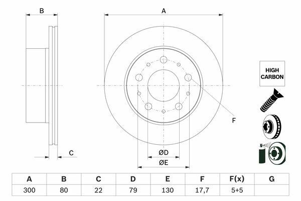 FREN DİSKİ ARKA FIAT DUCATO 06 PEUGOET BOXER 06 CITROEN JUMPER 06 300x22x19.9MM