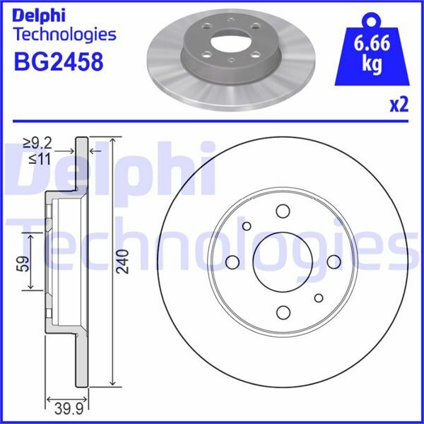 ON FREN DISKI FIAT DOBLO 01 ALBEA YM PUNTO 01 BRAVA-BRAVO 06 1.3MTJ 240x40x 4 DELİK HAVALI