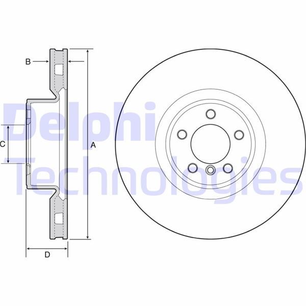 FREN DİSKİ TEKLİ PAKET - BOYALI. DELİKLİ ÖN LAND ROVER RANGE ROVER 03/2010 07/2012