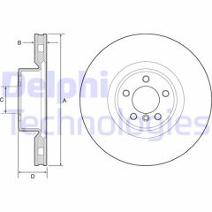 FREN DİSKİ TEKLİ PAKET - BOYALI. DELİKLİ ÖN LAND ROVER RANGE ROVER 03/2010 07/2012