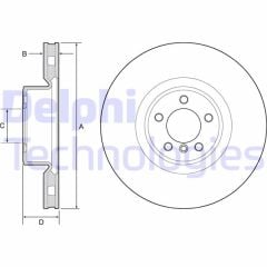 FREN DİSKİ TEKLİ PAKET - BOYALI. DELİKLİ ÖN LAND ROVER RANGE ROVER 03/2010 07/2012