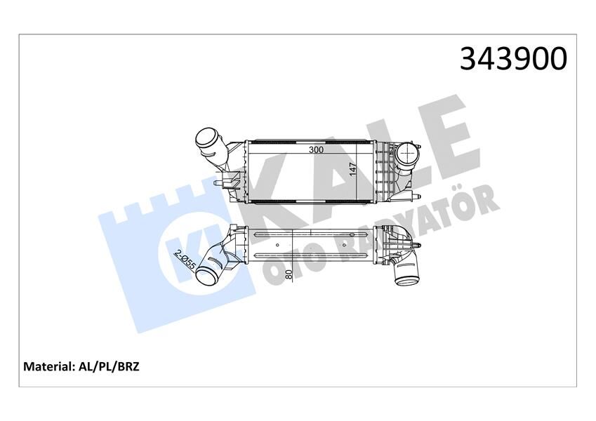 TURBO RADYATÖRÜ INTERCOOLER CITROEN C5 Hdi 05 AL/PL/BRZ 300x147x76