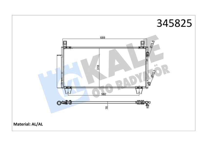 KLİMA KONDENSERİ TOYOTA YARİS 1.8 VVTİ 07 480x310x16 AL/AL