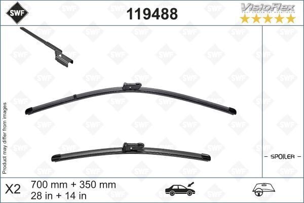 SWF VisioFlex Flat Blade X2 700 350 mm FORD FIESTA VII 04/17