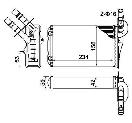 350218159003 KALORİFER RADYATÖRÜ CLIO II 00 SYMBOL II 08 234x158