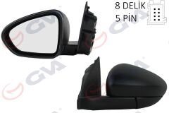 DIŞ DİKİZ AYNASI SOL EGEA 15- ELEKTRİKLİ ISITMALI DESENLİ KONVEKS 5 FİŞ