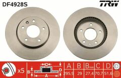 ÖN FREN AYNASI ADET ANTARA 2.4-3.2 V6-2.0CDTI 06 CAPTIVA 2.4-3.2-2.0D 06 296x29x5DLxHAVALI