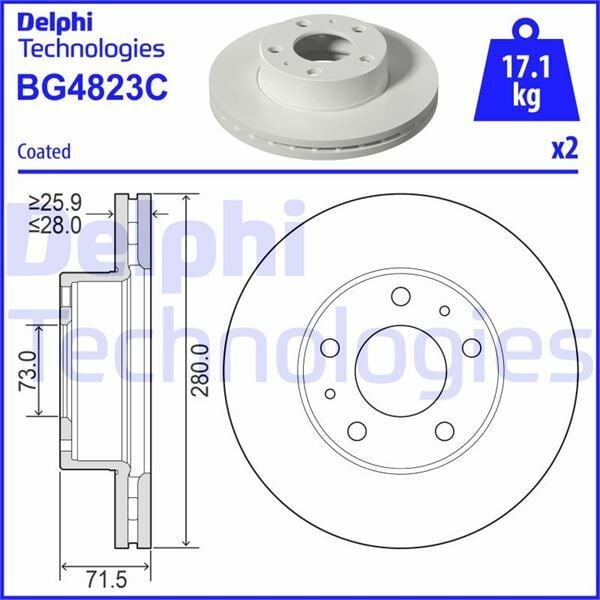 ÖN FREN DİSKİ BOXER III JUMPER III DUCATO III 06 15 JANT KUCUK 280x28x5DL HAVALI
