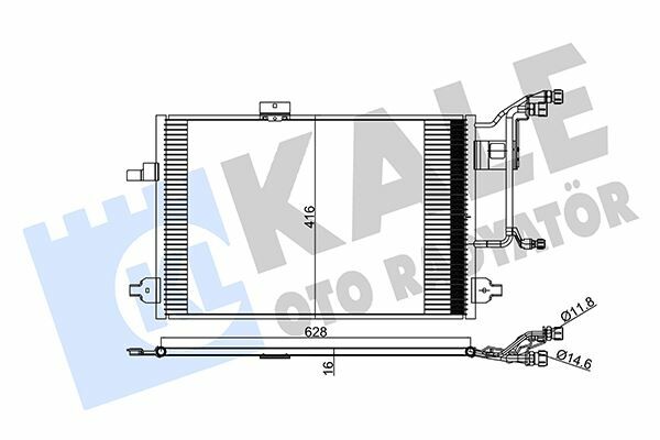 KLİMA KONDENSERİ A6 AL/AL 641x409x16