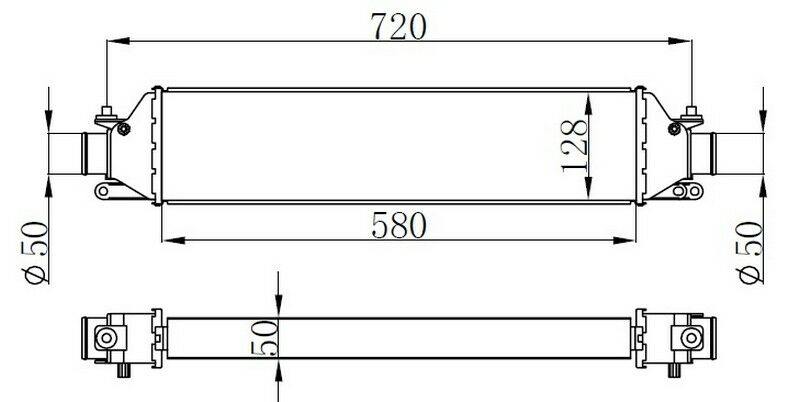 TURBO RADYATÖRÜ INTERCOOLER 583x133x50 A/M LINEA 1.4 07