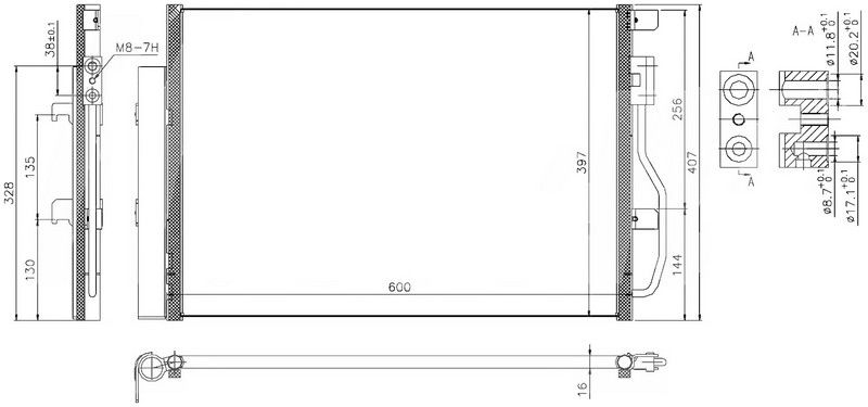 KLİMA BRAZİNG CONDENSER A/M 600X397X16 MOKKA 1.6İ 2013 940389