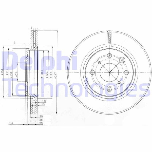 ÖN FREN AYNASI P107 1.0-1.4HDI 06/05 C1 1.0 1.4HDİ 05 TOYOTA AYGO 1.0 1.4HDİ 05 247x20x4DLxHAVALI
