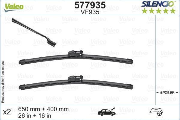 SİLENCİO VF935 X2 650 400MM ÖN IMPREZA-C-HR SİLENCİO X-TRM FLAT BLADE MUZ TİPİ SİLECEK BİNEK
