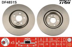 ON FREN DISK AYNASI HAVALI VOLVO S60 II 10 15 S80 II 06 V60 I 11 15 V70 III 07 15 XC70 II 09 15 336cm CAP