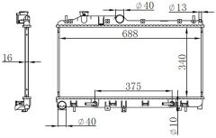 RADYATOR BRAZİNG AT 340X688X16 FORESTER 2.0İ 2008 67725-45111AG06A