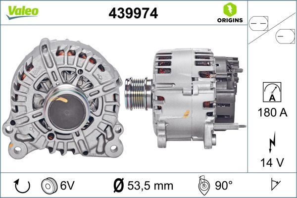 ALTERNATÖR TÜM VW AUDİ SEAT SKODA CUPRA MODELLERİ 14V 180A TEK PİN KASNAK UZERİNDE 04L903023JX