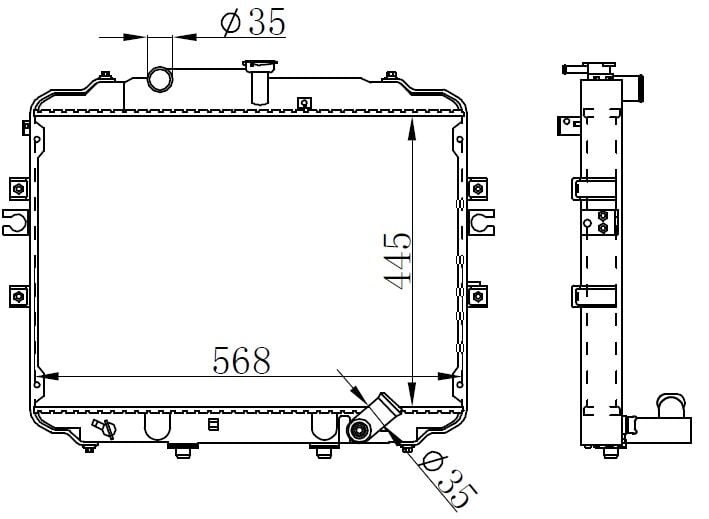 RADYATÖR BRAZİNG H100 04 AC KLİMASIZ MEK 445x580x26