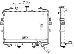 RADYATÖR BRAZİNG H100 04 AC KLİMASIZ MEK 445x580x26