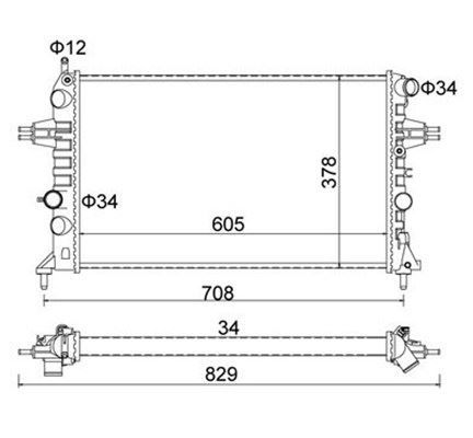 350213970003 RADYATÖR ASTRA G 1.4 16V-1.6 16V-1.8 16V-2.0 16V AC KLİMASIZ MEKANİK 610x3778x23