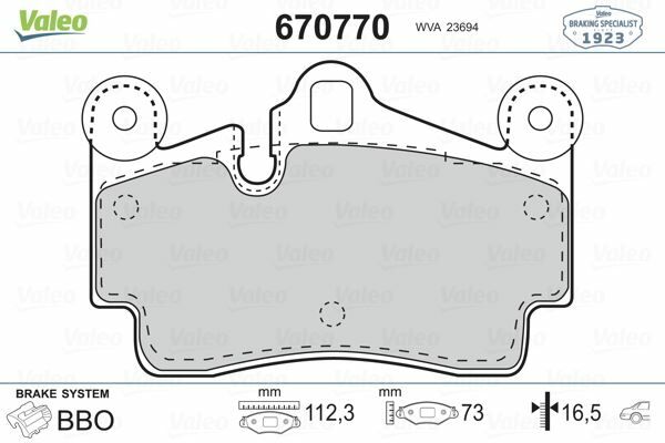 ARKA BALATA TOUAREG 02-10 CAYENNE 02-10 Q7 06-11 112X73 GDB1549