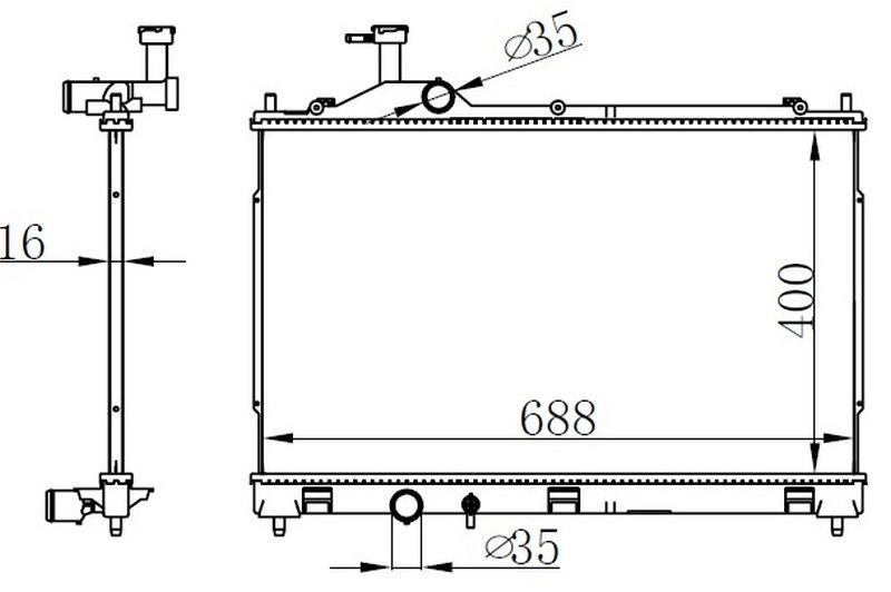 RADYATOR BRAZİNG MT 400X688X16 OUTLANDER 2.0 2012 628967