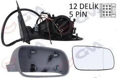 DIŞ DİKİZ AYNASI SAĞ FABIA 05 ELEKTRİKLİ ISITMALI ASTARLI KONVEKS 5 FİŞ VM-606EHPR