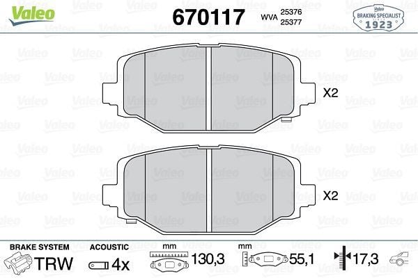 ARKA FREN BALATASI FIAT FREEMONT 11 15 LANCIA VOYAGER MPV 11 14 DODGE JOURNEY 11