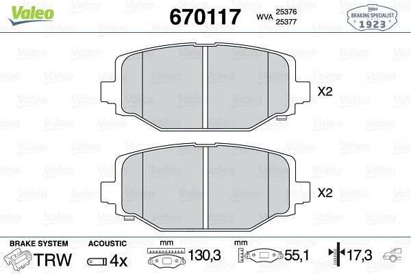 ARKA FREN BALATASI FIAT FREEMONT 11 15 LANCIA VOYAGER MPV 11 14 DODGE JOURNEY 11