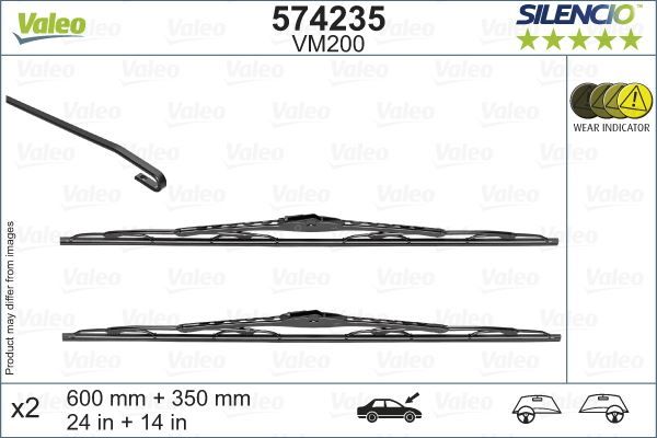 SİLENCİO VM200 X2 600 350 MM OPEL KARL VAUXHALL VIVA 06.2015 SİLENCİO SİLECEK LASTİĞİ BİNEK
